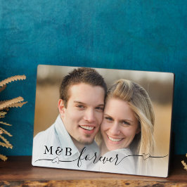 Placa Monograma 5 x 7 Fotografia Decorativa para sempre