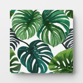 Placa Monstera Deixa Aquarela Arte Botânica Moderna