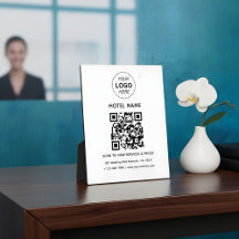 Nome do Hotel Logotipo e código QR Serviços Preços