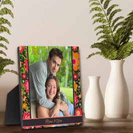Placa Nomes Personalizados de Foto do Dragonfly Floral b