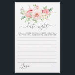 Placa Noturna Pink Peony Floral Greenery Data<br><div class="desc">Uma bela borda floral de peônias cor-de-rosa está no topo deste cartão de Data Noite. Coordena-se com a Coleção de Chás de panela Botânicos Rosa Rosa Rosa Rosa Rosa Rosa.</div>