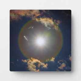 Placa O show de luz iridescente de Deus