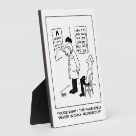 Placa Óptico fazendo um exame oftalmológico. Engraçado