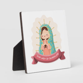 Placa Our Lady of Guadalupe with ribbon Kawaii Style