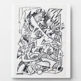 Placa Outros planos aqui, desenho a tinta