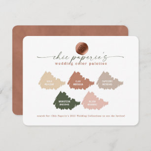 Placa Paleta de Cores de Casamento Clay & Blush Pi