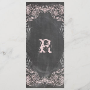 Placa para rack do Programa Floral Antiquado-Rosa