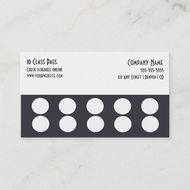 Placa Pass Classe Gym Cartão de visita 10 (Frente)