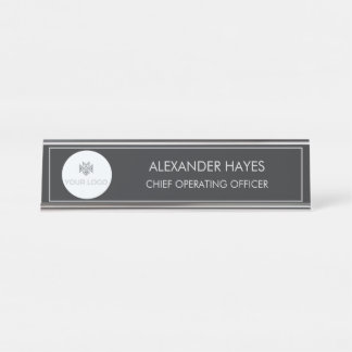 Placa Personalizada de Nome de Mesa com Logotipo E