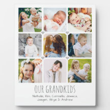 Placa personalizada dos avós com 9 fotografias