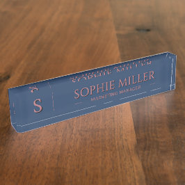 Placa Personalizada em Dourado Rosa com Nome Prese