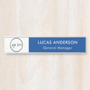 Placa personalizada para porta de escritório com l