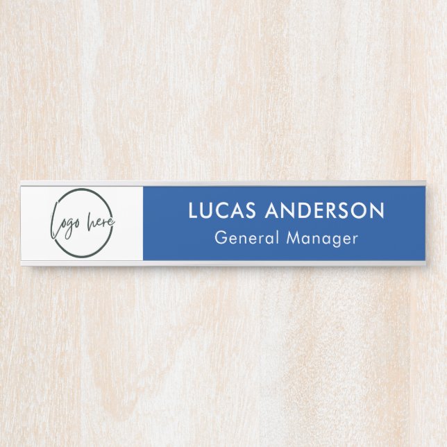 Placa personalizada para porta de escritório com l (Frente)
