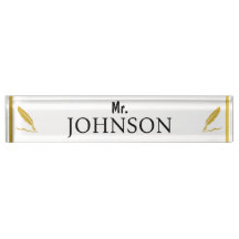 Placa Personalizada para Professor – Pena Dourada