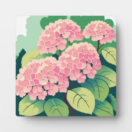 Placa Pintura de Arte Floral a Rosa Hydrangea