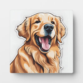 Placa Pintura do ouro Retriever | Pet Tabletop Art