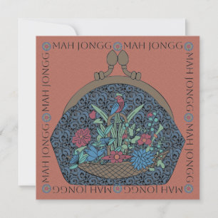 Placa plana com bolsa de flores Mah Jongg