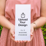 Placa plana de 4" x 9" - Programa de casamento<br><div class="desc">Use esta lista para que seu design de casamento 4x9 seja impresso e enviado diretamente para sua porta! Basta carregar seu arquivo JPG e selecionar a quantidade necessária. Você pode encontrar o modelo imprimível do programa de casamento perfeito para o seu evento em: CreativeUnionDesign.Etsy.com</div>