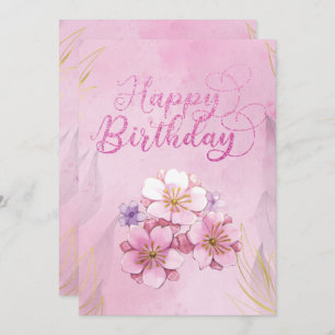 Placa plana de aniversário feliz, cor-de-rosa,