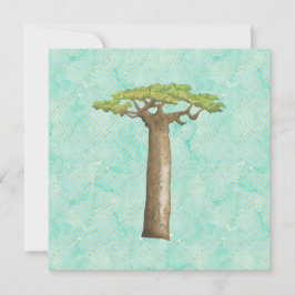 Placa plana de árvore do Baobab Watercolor