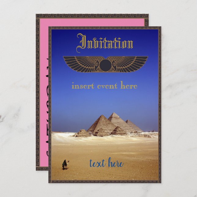 Placa plana de Convite de festas ameaçada do Egito (Frente/Verso)