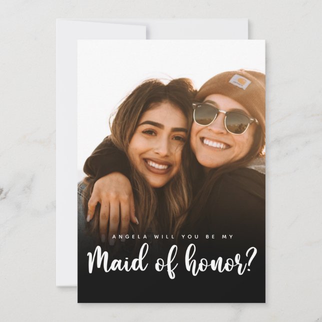 Placa plana de proposta de madrinha de casamento (Frente)