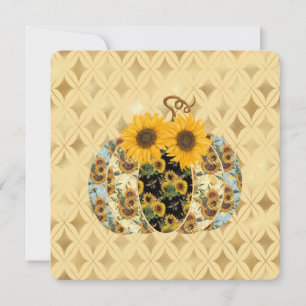 Placa Plana De Pumpkin De Flor De Girassol De Vint