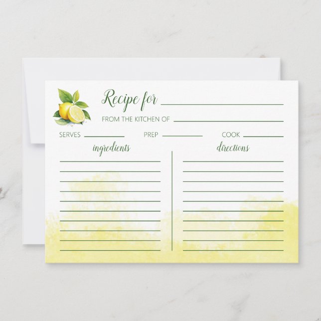 Placa Plana de Receita de Cores Aquáticas de Limão (Frente)