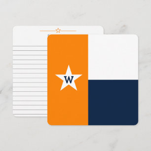Placa Plana de Sinalizador Azul do Texas Laranja e