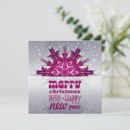  Placa plana de texto roxa de Natal feliz  