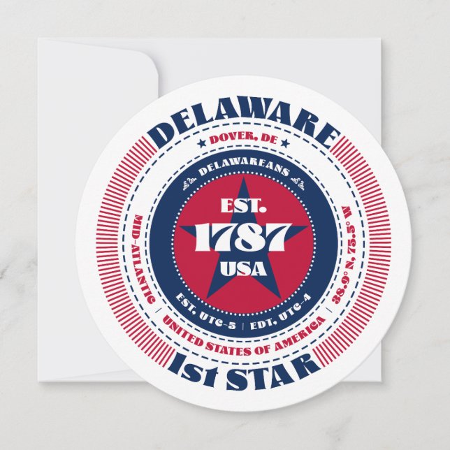 Placa plana de Vazio de Tipografia Circular Delawa (Frente)