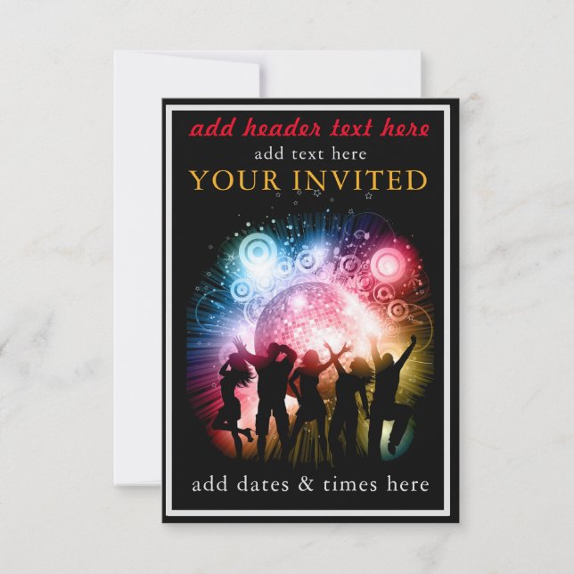 Placa plana do convite de festas (Frente)