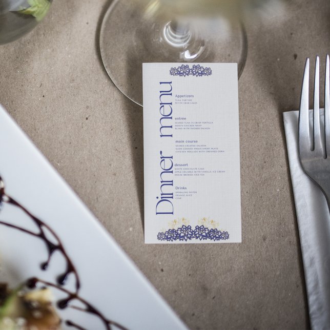 Placa plana do menu de Janto do chá de fraldas (Criador carregado)