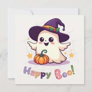 Placa plana Ghost Cute Feliz