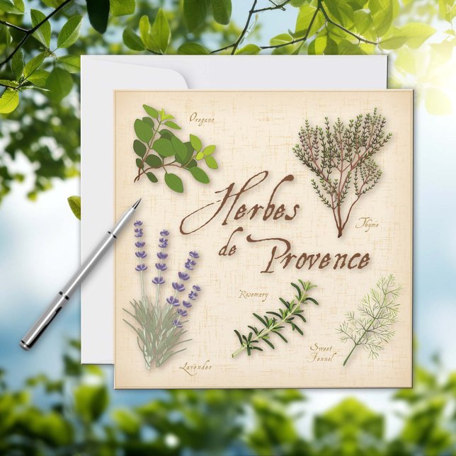 Placa plana Herbes de Provence (Herbes de Provence Flat Card
Personalize with your custom text.)