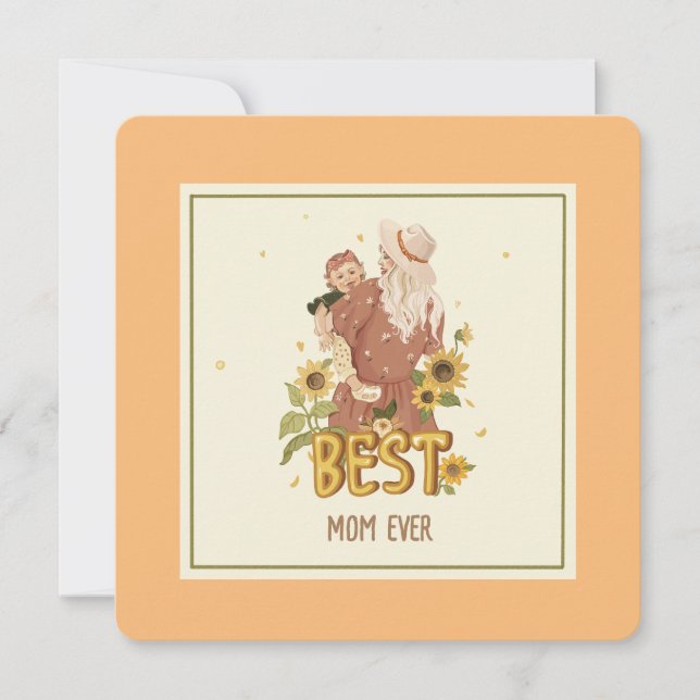 Placa plana "Mãe e filha em um belo boho" (Frente)