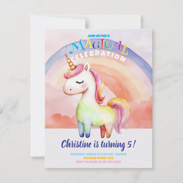Placa plana Rainbow Unicorn (Frente)