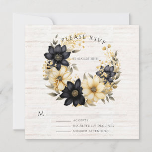 Placa plana RSVP de Casamento Floral Boho