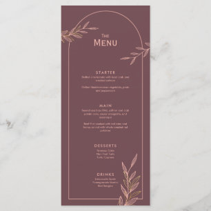 Placa Plano do Menu de Evento de Casamento Folha D