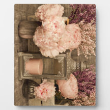 Plaque com pedras, lanternas e cercadores