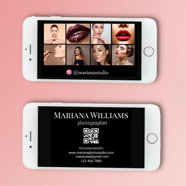 placa preta de código qr do cartão de visita 8 dig (Criador carregado)