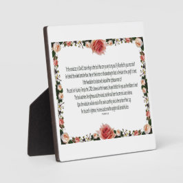 Placa PSALM-11, Ver Crianças de Homens, Floral Rosa