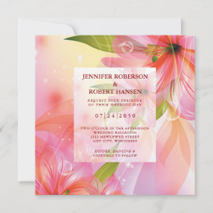 Placa Quadrada de Casamento de Flor de Hibiscus Ro