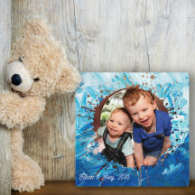Quadro de Fotografias do Paint Splatter Blue Kids