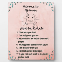 Rat Mãe: Pet Rat House Rules Décor