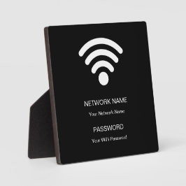 Placa Rede Wifi com Marca Personalizada e Senha Preta