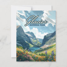 Placa Retro do Lago Montana, do Glacier National P
