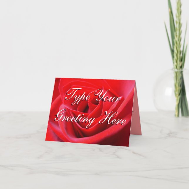 Placa rosa Rosa vermelha Cartão de Saudação Person (Frente)