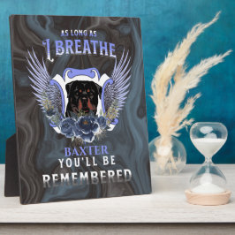 Placa Rottweiler Enquanto Respirar Memorial