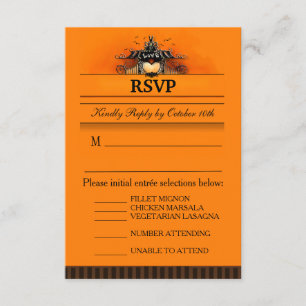 Placa RSVP 3.5x5 - Seleções de menus - Amor Hallow
